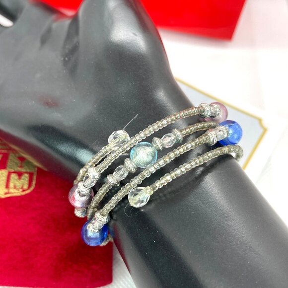 Vecchia Murano Venice Italy Glass Bead Memory Coil Bracelet Gift Bag Certificate - Picture 14 of 14